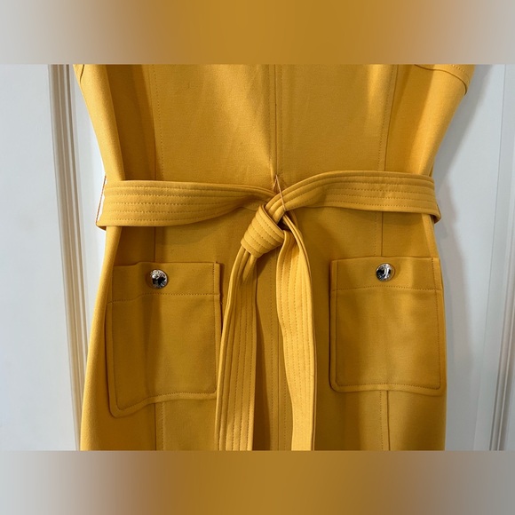 Tommy Hilfiger Rich Yellow Belted Mid Length Dress Women’s size 10 - Picture 8 of 16
